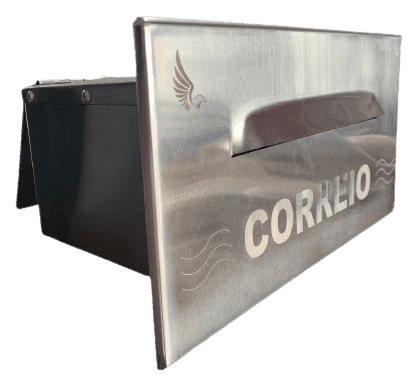Caixa de correio de embutir em inox com gravacao