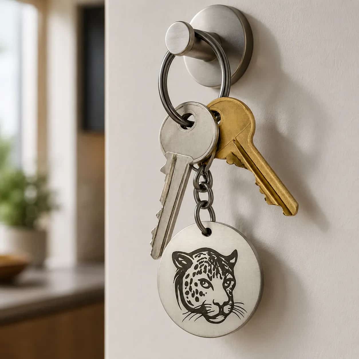 Chaveiro personalizado em aço inox 304 com gravação pendurada