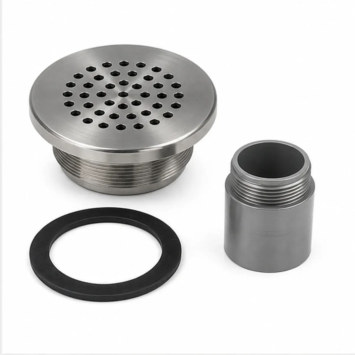 Kit com um dreno em inox 316L para piscina de alvenaria