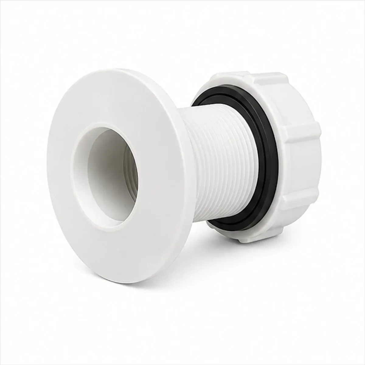 Dispositivo branco com rosca 1/2 para refletor em piscina de vinil