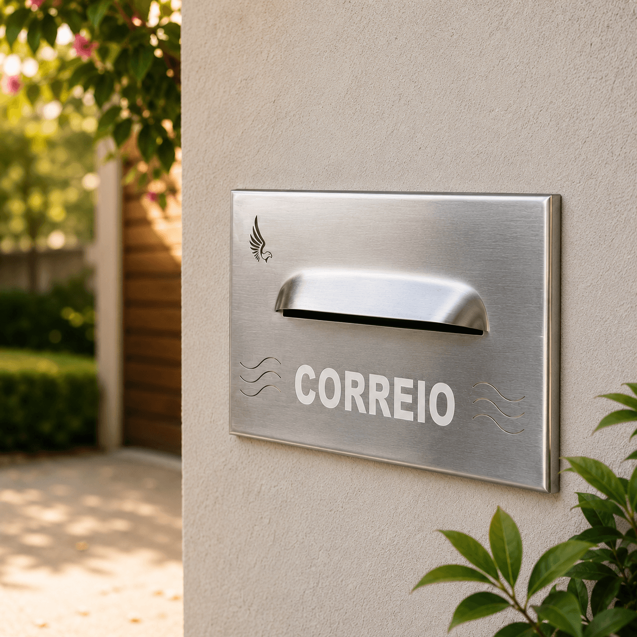 Caixa de correio em aço inox 304 de embutir em muro