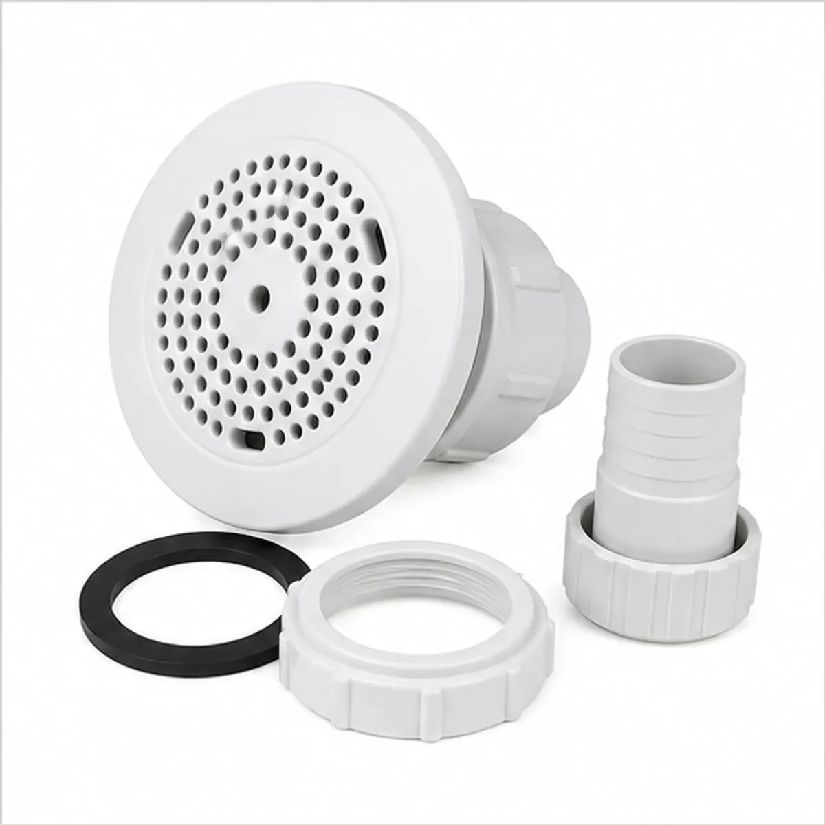 Kit dreno branco para piscina de fibra