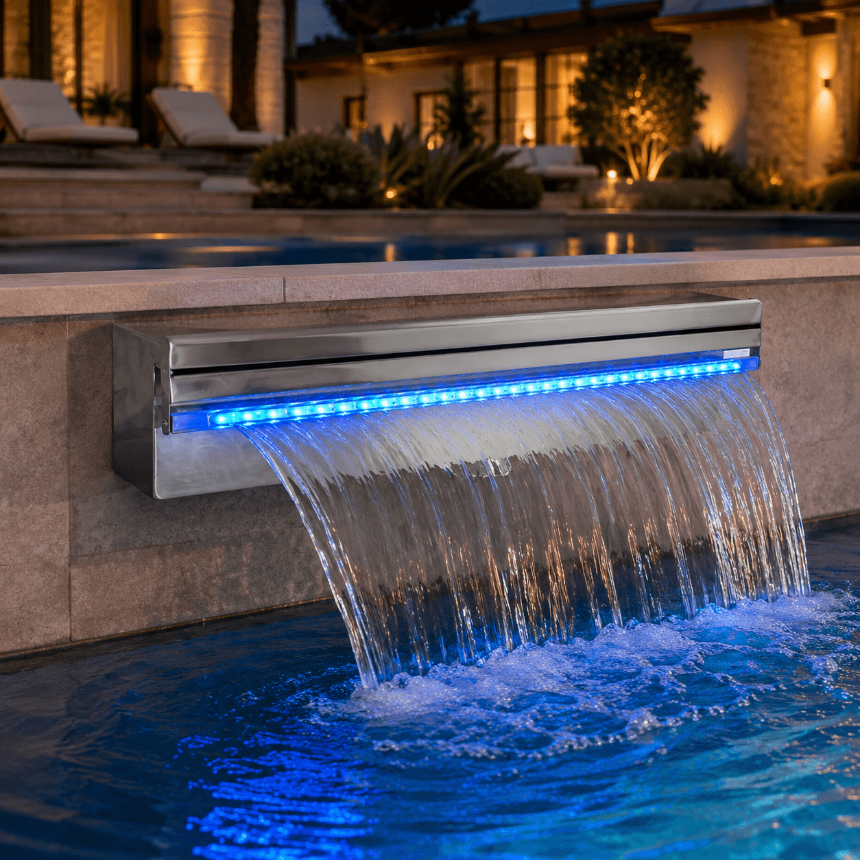 Cascata Embutir Lâmina Curta com LED