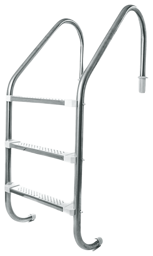 Escada de inox para piscina com degraus antiderrapantes