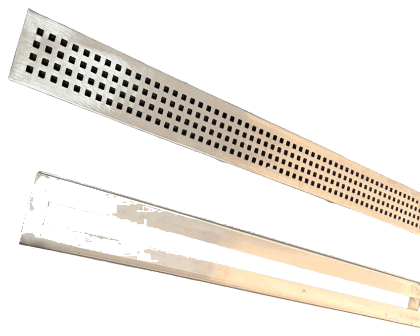 Ralo linear de inox com grelha para banheiro