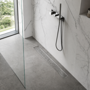 Ralo linear de inox para banheiro